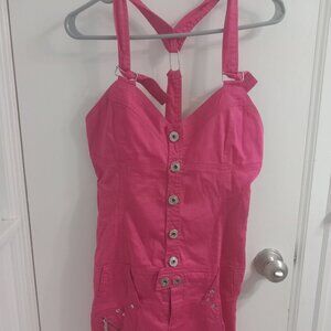 Vieo- overall dress hot pink- Small